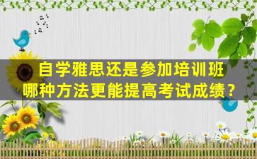 自学雅思还是参加培训班 哪种方法更能提高考试成绩？